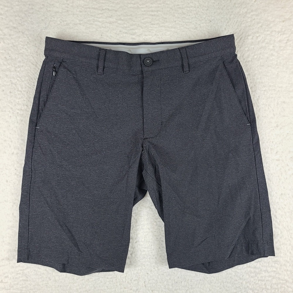 Tommy Bahama Shorts Mens 30 Black Gray 9" Inseam Hybrid Chino Performance Golf